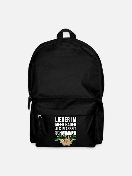 Lieber im Meer baden als in Arbeit schwimmen Faul - Rucksack - Schwarz