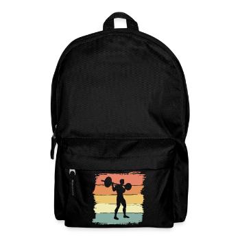 Musculation Fitness Poids Lifting Rétro Vintage - Sac à dos - noir - Devant