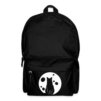 Katze im Mond Nacht Katzen - Rucksack - Schwarz - Vorne