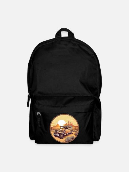 Oldtimer dans le désert - Sac à dos - noir