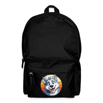 Husky chien traîneau chien race dessin animé d’hiver - Sac à dos - noir - Devant