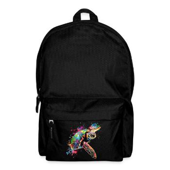 Schildkröte Neon Bunt Ozean Meer Natur Kunst - Rucksack - Schwarz - Vorne