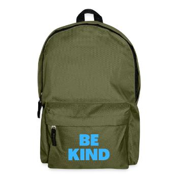Sei freundlich - Christliche Zitate - Rucksack - Olivgrün - Vorne