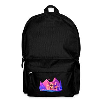 Kristalline Landschaft - Rucksack - Schwarz - Vorne