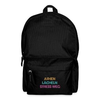 Atmen, Lächeln, Stress weg - Rucksack - Schwarz - Vorne