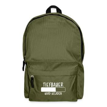 Tiefbauer Spruch Beruf Lustiges Tiefbauer Geschenk - Rucksack - Olivgrün - Vorne