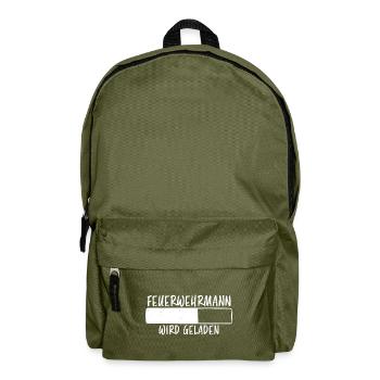 Feuerwehrmann Spruch Lustiges Feuerwehr Geschenk - Rucksack - Olivgrün - Vorne