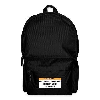 Warning May Correct Your Grammar | English Teacher - Backpack - black - Front