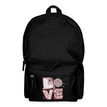 I love knitting and crocheting and wool - Backpack - black - Front