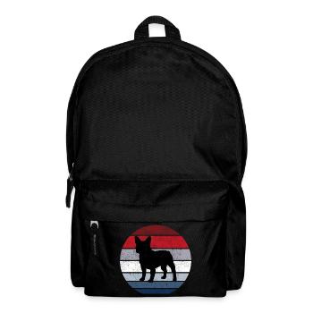 Bouledogue Chien De Race Française Retro Animal - Sac à dos - noir - Devant