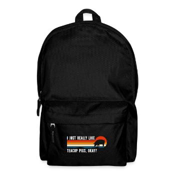 Teacup Pig Pig Minipig Piggy - Backpack - black - Front