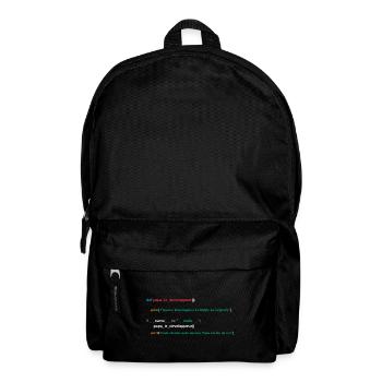 Code du programme Papa développeur - Sac à dos - noir - Devant