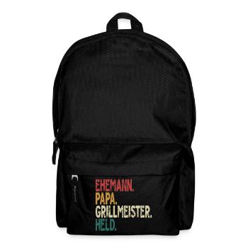 Ehemann Papa Grillmeister Held Geschenk - Rucksack - Schwarz - Vorne
