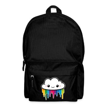 Cute Cloud Raining Rainbow Colors - Backpack - black - Front