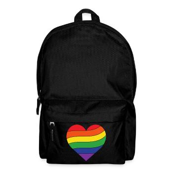 Regenbogen Herz | Pride - Rucksack - Schwarz - Vorne