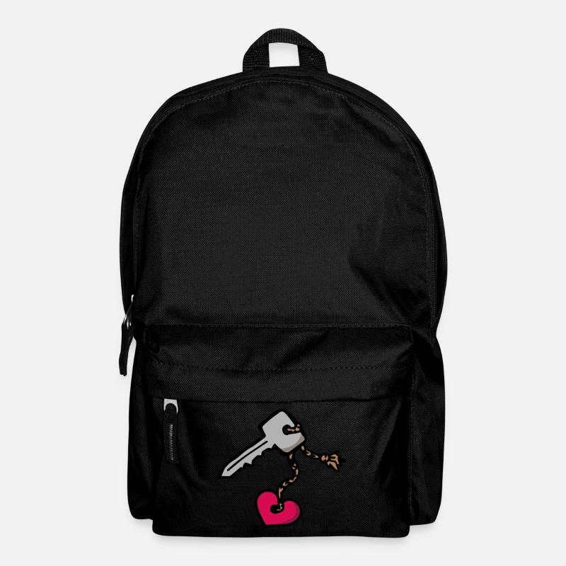 Clé avec porte-clés de cœur Déclaration d’amour - Sac à dos - noir