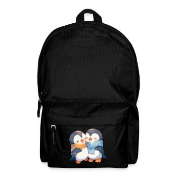 Penguin Heart Love Cute Hug Penguin Love - Backpack - black - Front
