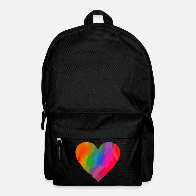 herz bunt - Rucksack - Schwarz