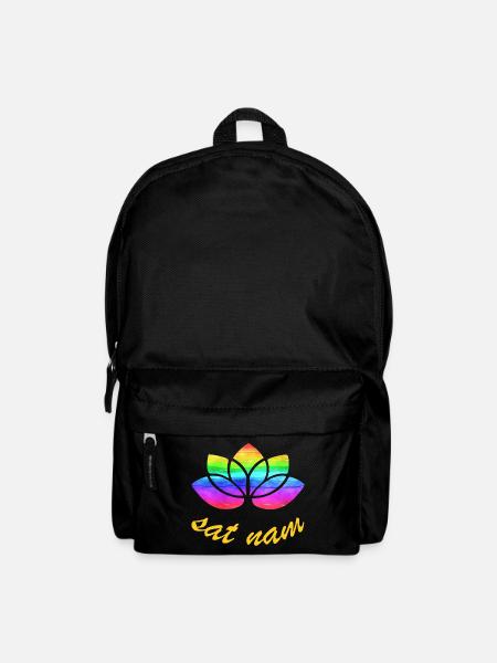 sat nam avec lotus arc-en-ciel - Sac à dos - noir