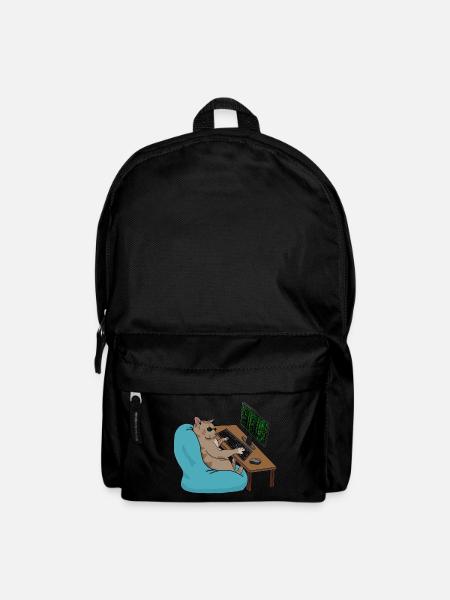 Cat Hacker with Sunglasses - Backpack - black