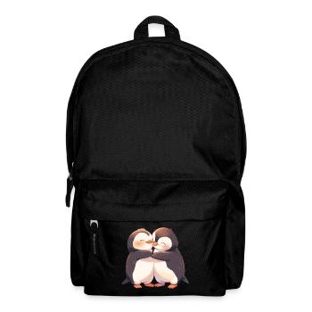 Penguin Heart Love Cute Hug Penguin Love - Backpack - black - Front