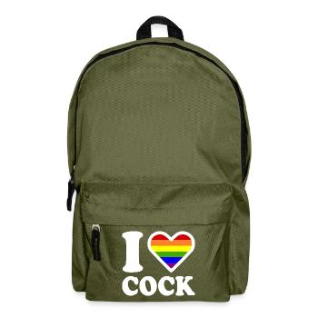 I love cock - Backpack - olive green - Front