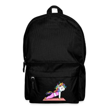 Einhorn Yoga Fitness Geschenk Sport Stretch Pose - Rucksack - Schwarz - Vorne