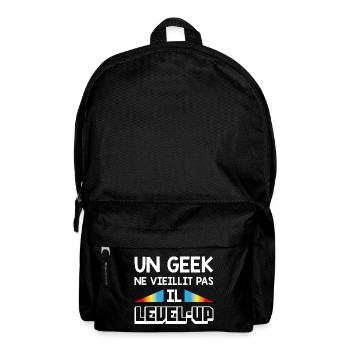 Un geek ne vieillit pas, il level-up - Sac à dos - noir - Devant