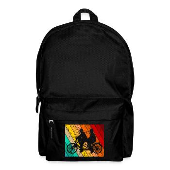 Tandem Fahrrad Fahrradmotiv Fahrradfahrer - Rucksack - Schwarz - Vorne