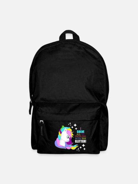 Einhorn Glitzer Probleme Löser Geschenkidee - Rucksack - Schwarz