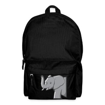 Éléphant lève sa trompe et montre les défenses - Sac à dos - noir - Devant