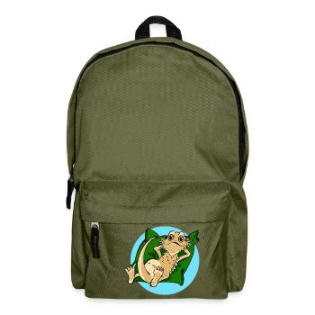 Bartagame cool auf Kissen Reptil Reptilie - Rucksack - Olivgrün - Vorne