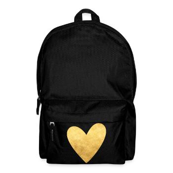 Herz gold I Symbol Liebe Geschenk - Rucksack - Schwarz - Vorne
