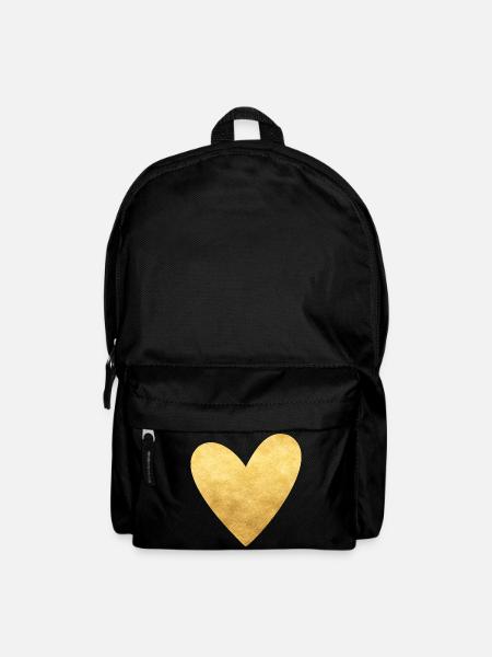 Herz gold I Symbol Liebe Geschenk - Rucksack - Schwarz