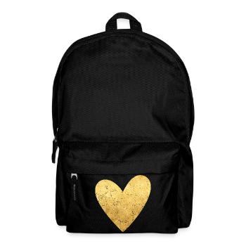 Herz gold Symbol Liebe Geschenkidee - Rucksack - Schwarz - Vorne
