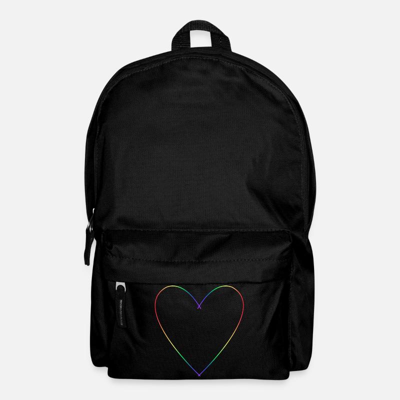 Minimalistisches Regenbogenherz - Rucksack - Schwarz