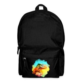 Crested Gecko Reptile Keeper Eidechse Aquarell Des - Rucksack - Schwarz - Vorne