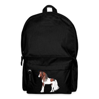 Pretty black-brown-white Tinker draught horse - Backpack - black - Front