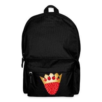 juicy red raspberry with golden crown - Backpack - black - Front