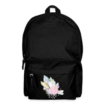 iridescent crystals with elven wings and rose - Backpack - black - Front