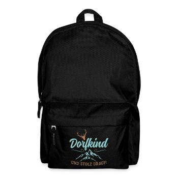 Dorfkind Berge Natur Heimat Geschenk - Rucksack - Schwarz - Vorne