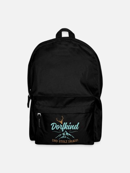 Dorfkind Berge Natur Heimat Geschenk - Rucksack - Schwarz