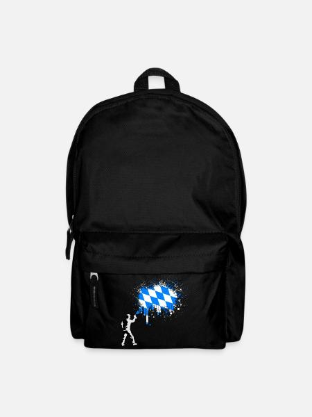 Bayern Flagge Graffiti Farbspritzer - Rucksack - Schwarz