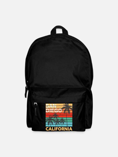 San Diego California Colorful Vintage - Sac à dos - noir