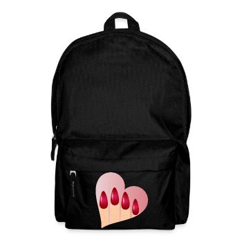 Maniküre mit Liebe - Herz mit roten Fingernägel - Rucksack - Schwarz - Vorne