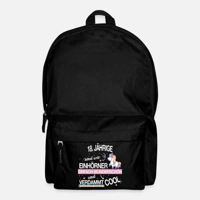 Geburtstag 18 Geburtstag Einhorn Spruch Party - Rucksack - Schwarz