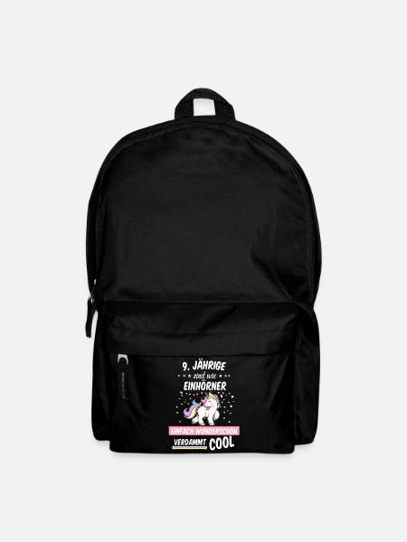 Geburtstag 9 Geburtstag Einhorn Spruch Party - Rucksack - Schwarz