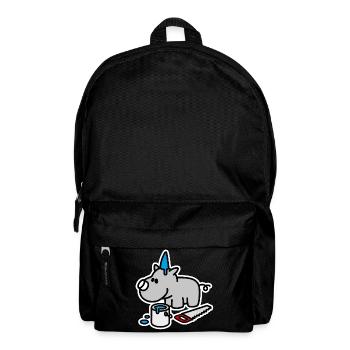 Drôle de rhinocéros anniversaire fête fête - Sac à dos - noir - Devant