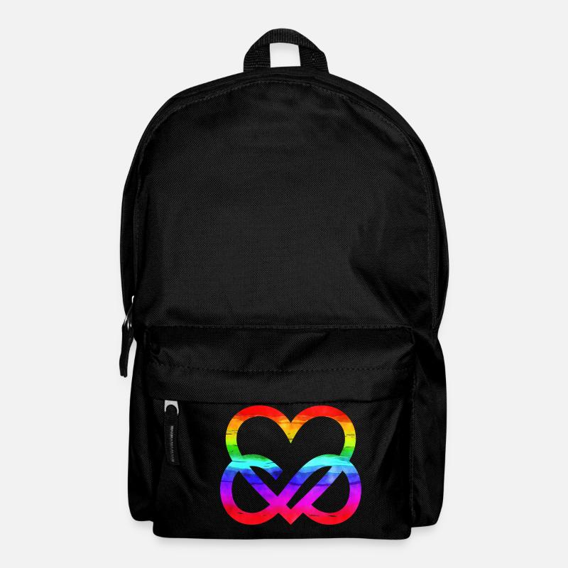 LGBTQ Regenbogenherz Unendlichkeit Infinity Heart - Rucksack - Schwarz