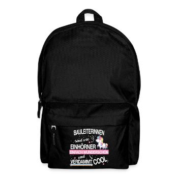 Bauleiter Bauleiterin Bauarbeiter Beruf Spruch - Rucksack - Schwarz - Vorne